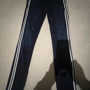 Express Dark Blue Jeans with White Stripes